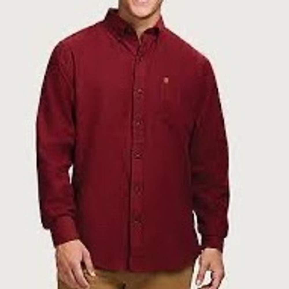 IZOD Men's Red Long Sleeve Button Down Flannel Shirt 3XL